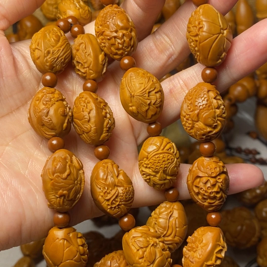 一***前手串/手链橄榄核荷塘月色鸟语花香手持