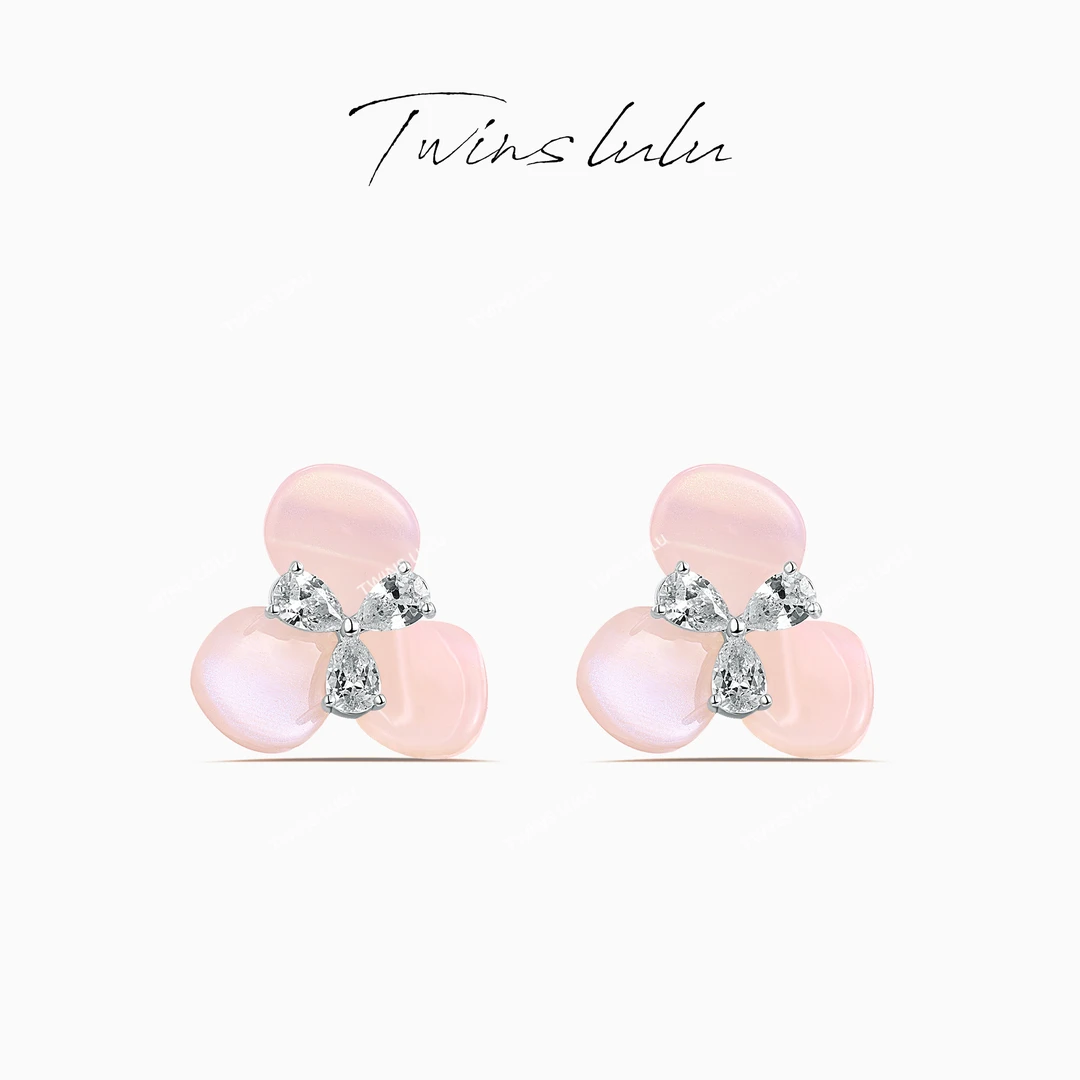 TWINS LULU 流光风 秋上新 简约气质氛围感花朵耳环TSL1822