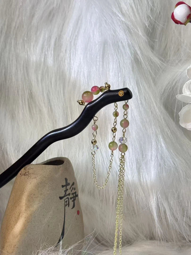 K260单簪长流苏18公分简约原创设计手工款发簪