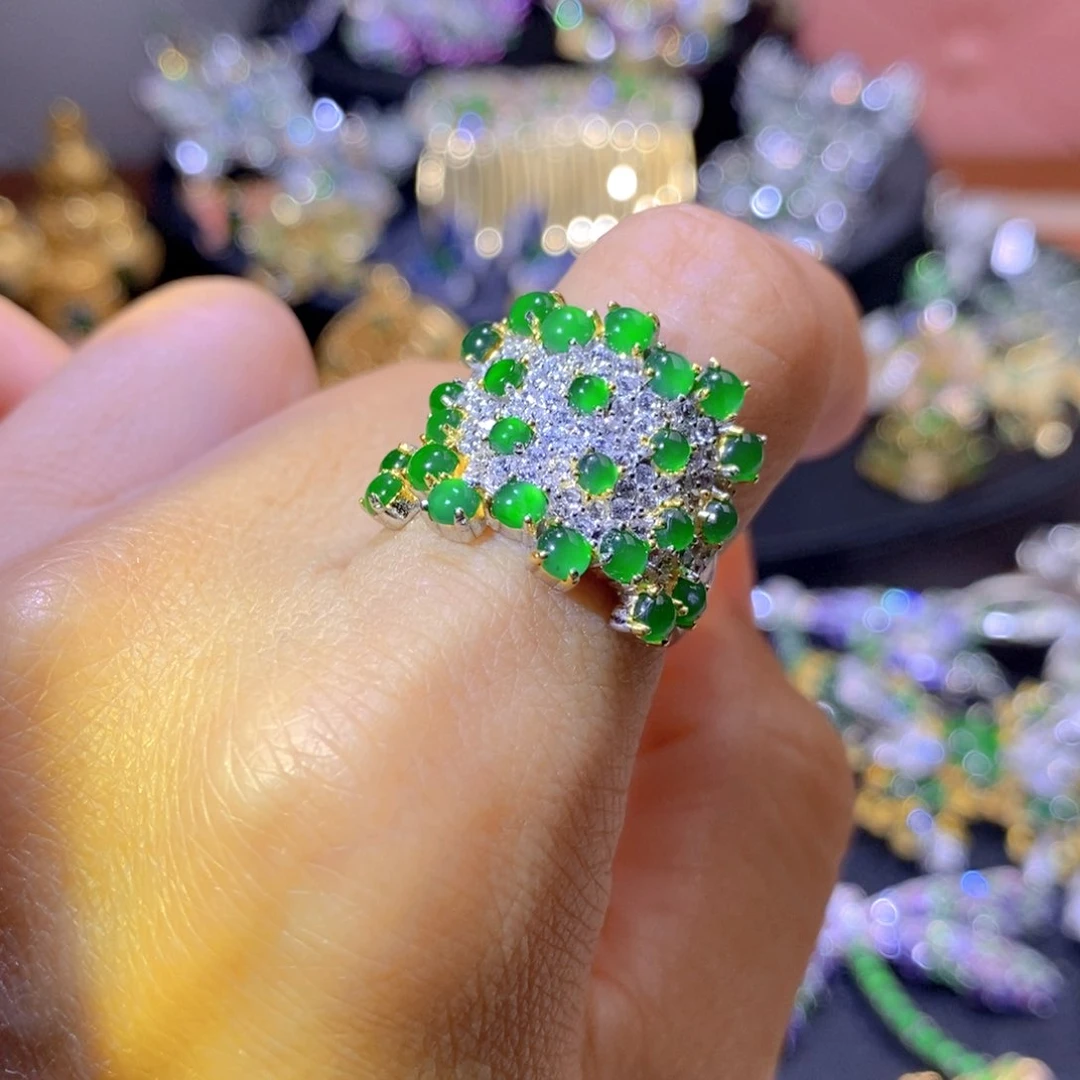 翡翠银S925镶嵌吊坠(不含链)