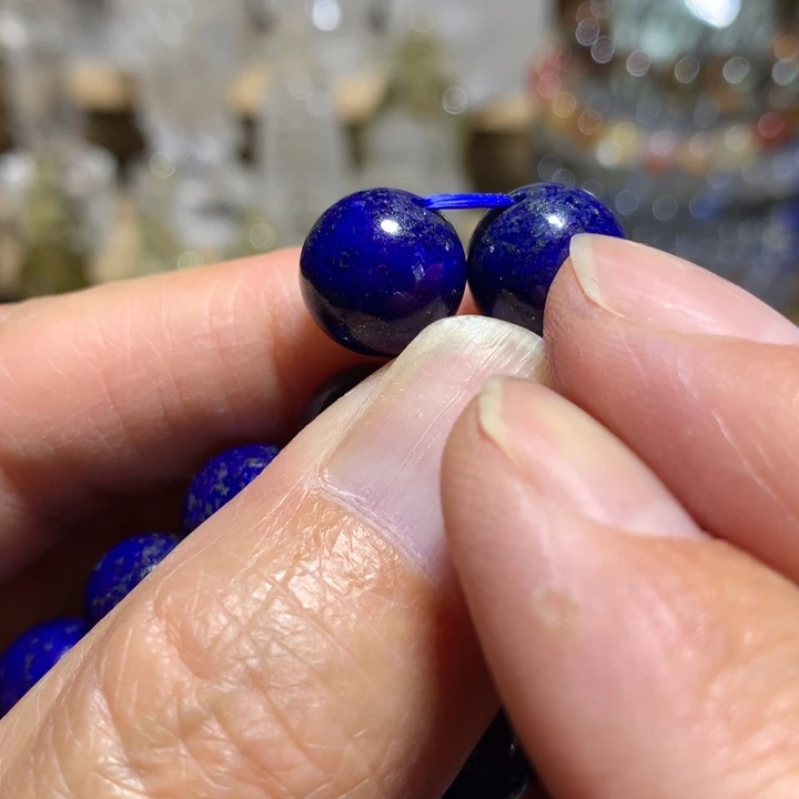 青金石未镶嵌单珠11mm单珠两颗