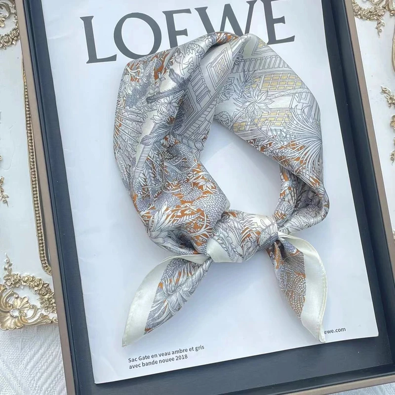 【热带雨林】A087方巾女桑蚕丝真丝丝巾小领巾百搭装饰围巾53cm65cm