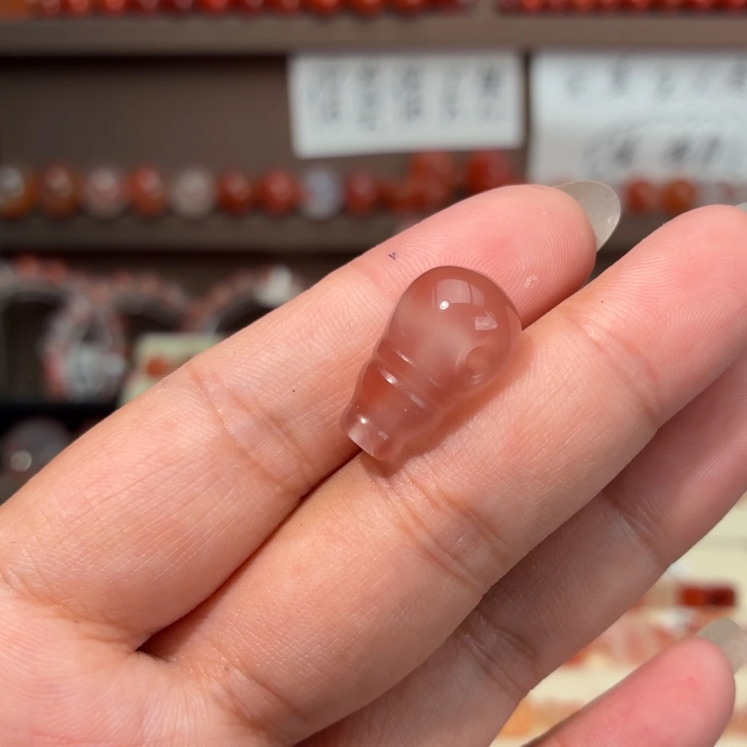 南红玛瑙未镶嵌川料对孔卡11咪三通