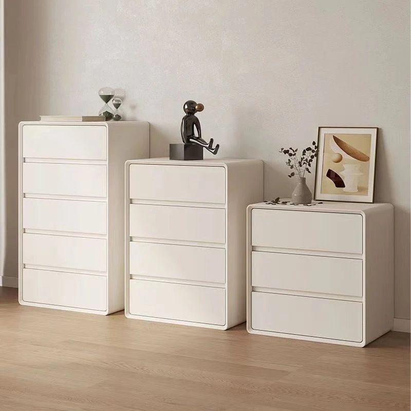 新疆包邮奶油风白色五斗柜卧室简约现代收纳柜三斗柜客厅实木储物