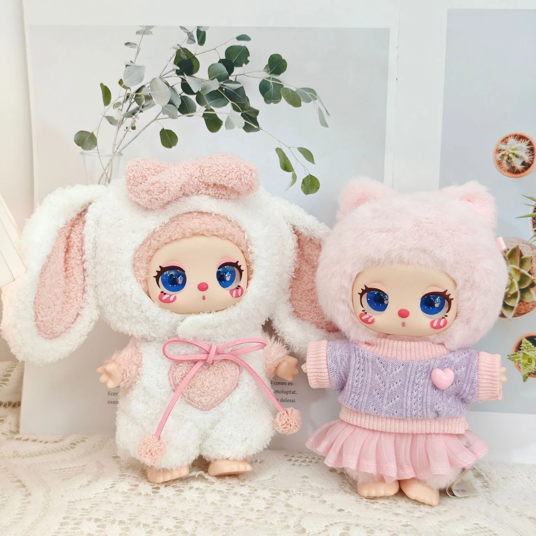 娃衣服16cm莉拉LUKY CAT挂件粉爱心大蝴蝶结小兔子毛衣纱裙子着替