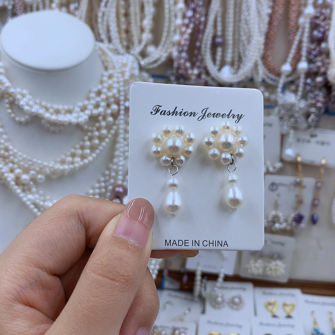 项链银S925镶嵌淡水珍珠