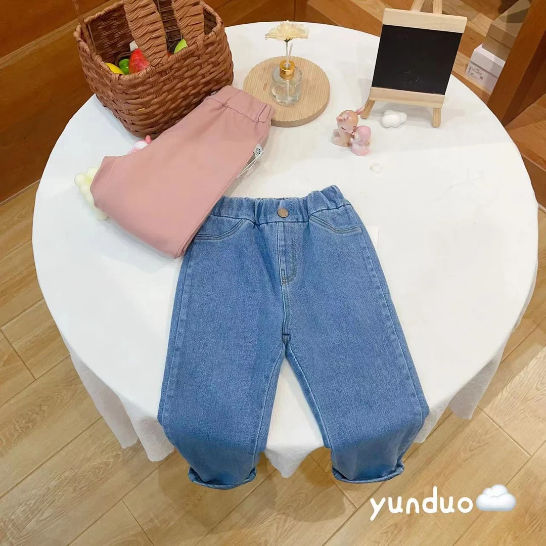 【原韩D】儿童一粒扣加厚双层棉时尚休闲牛仔裤083612