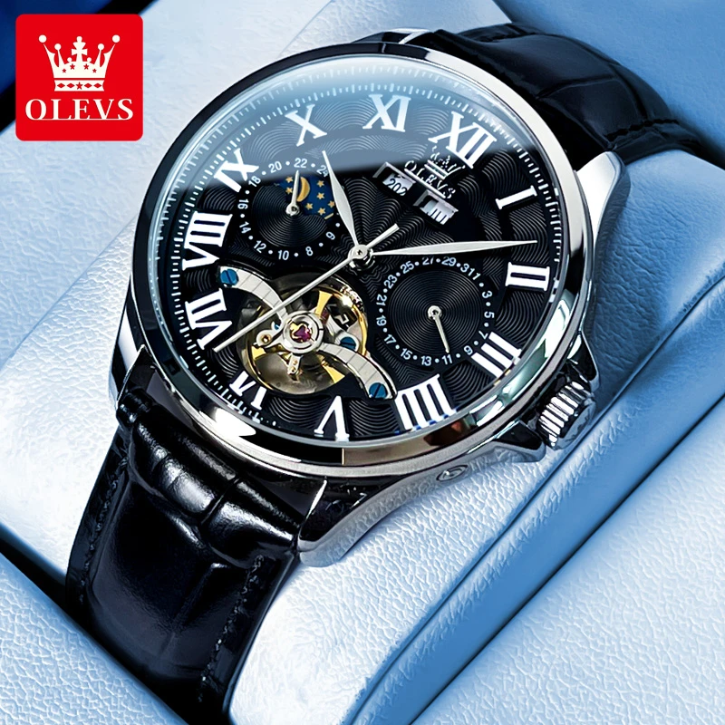 欧利时品牌手表男士多功能防水夜光时尚新款自动机械百搭皮带腕表