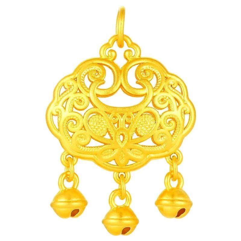 足金饰品/蝴蝶铃铛平安锁/1.77/1B5C2033/K