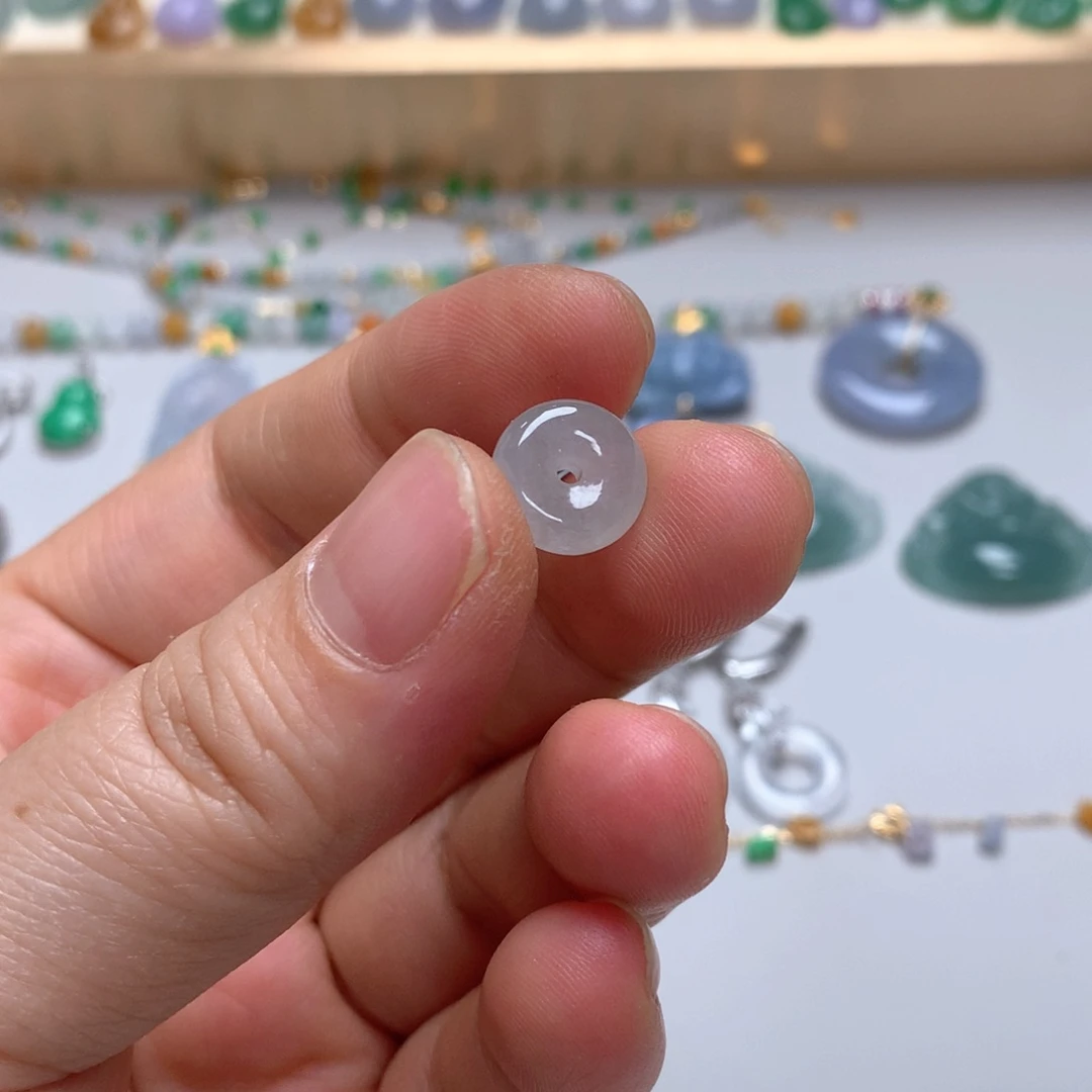 珍***诗翡翠未镶嵌颈饰翡翠平安扣戒指