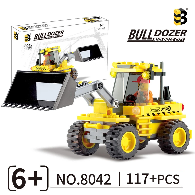2025款城市工程系列推土机积木拼装益智彩盒礼物趣味拼插组合玩具