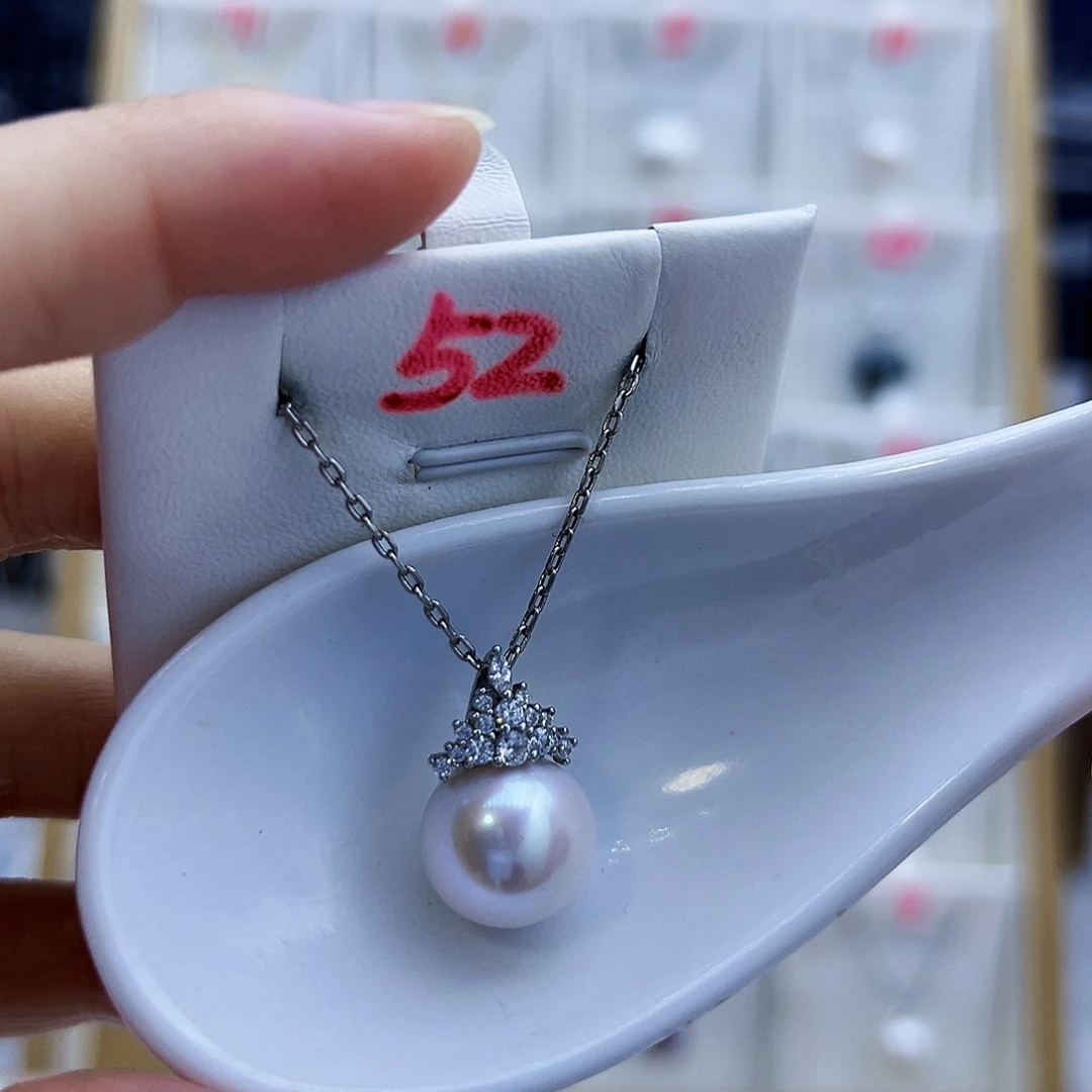 淡水珍珠吊坠(不含链)银S925镶嵌