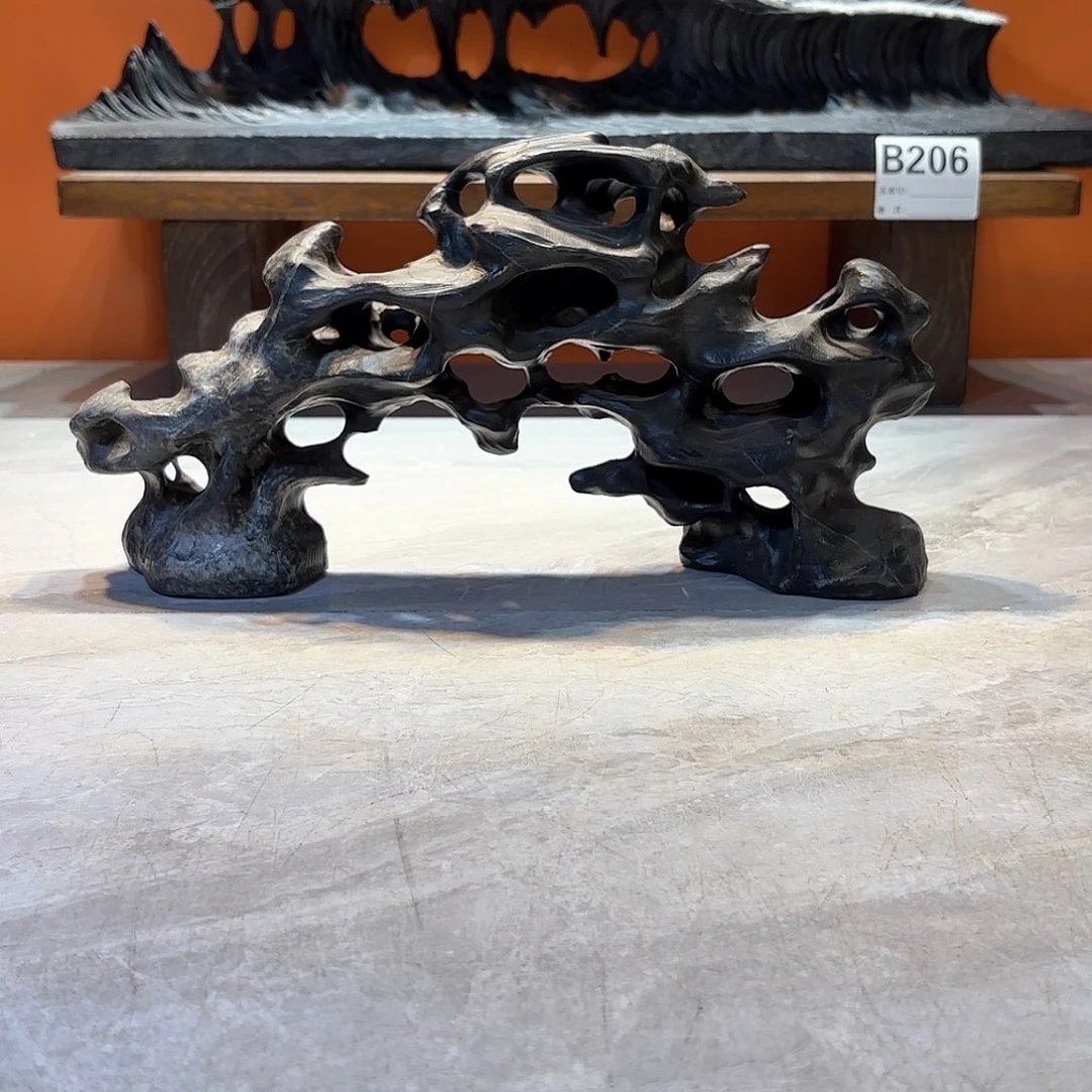 摆件红*灵璧石奇石摆件