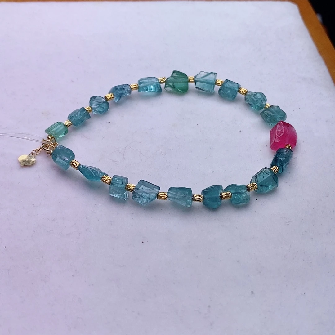 碧玺手链18K金镶嵌碧玺手链