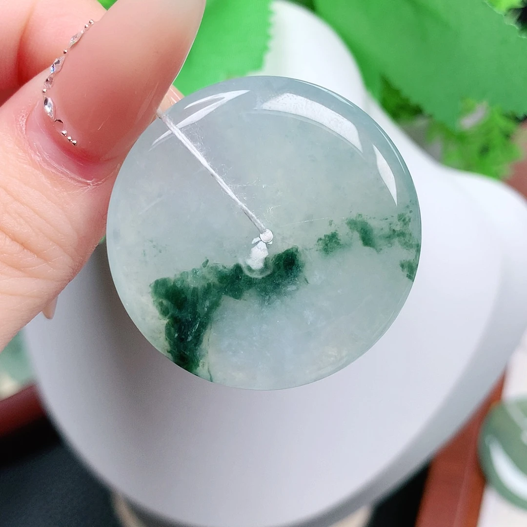 翡翠未镶嵌颈饰平安35.8-5.7