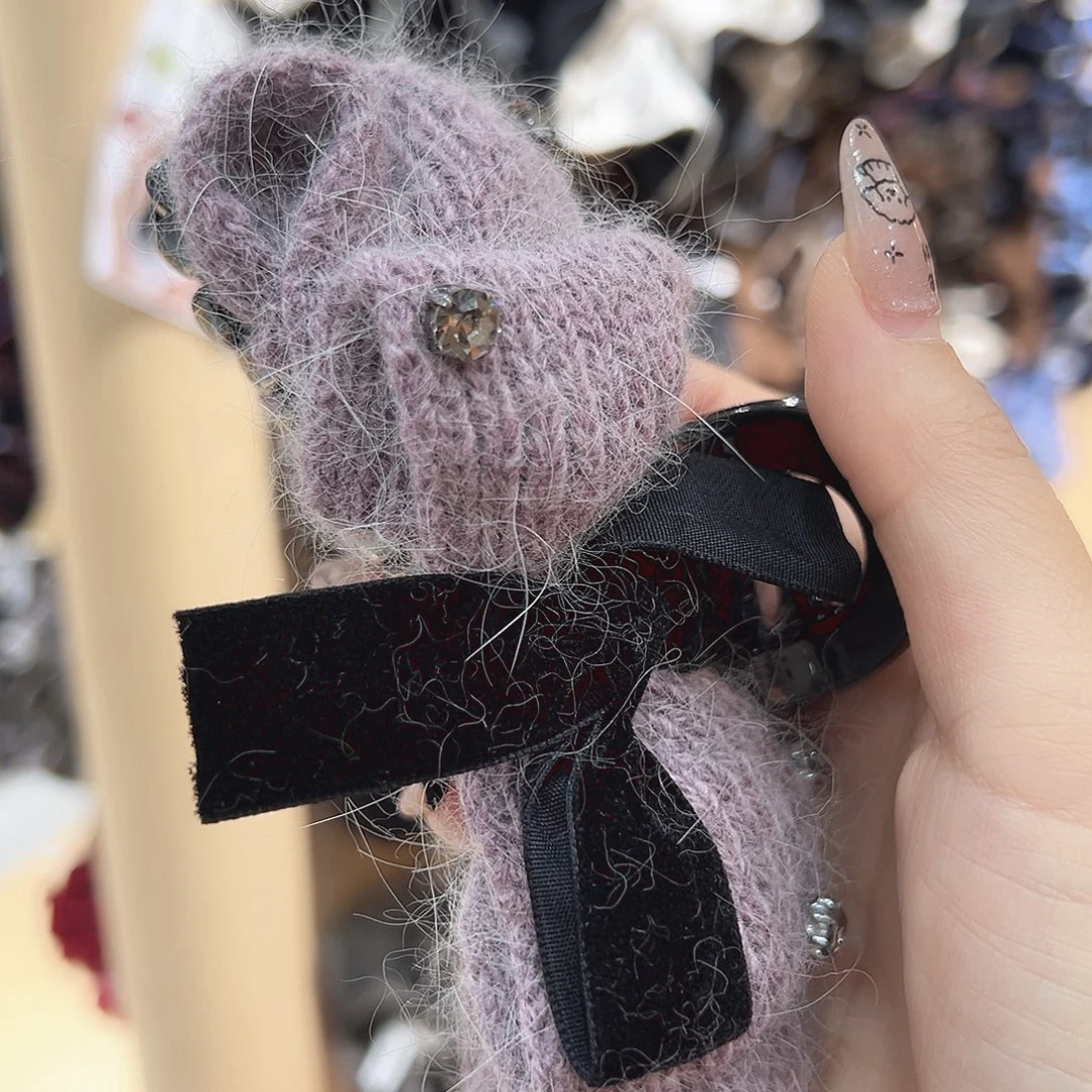 仿珍珠非金属紫色毛线大抓