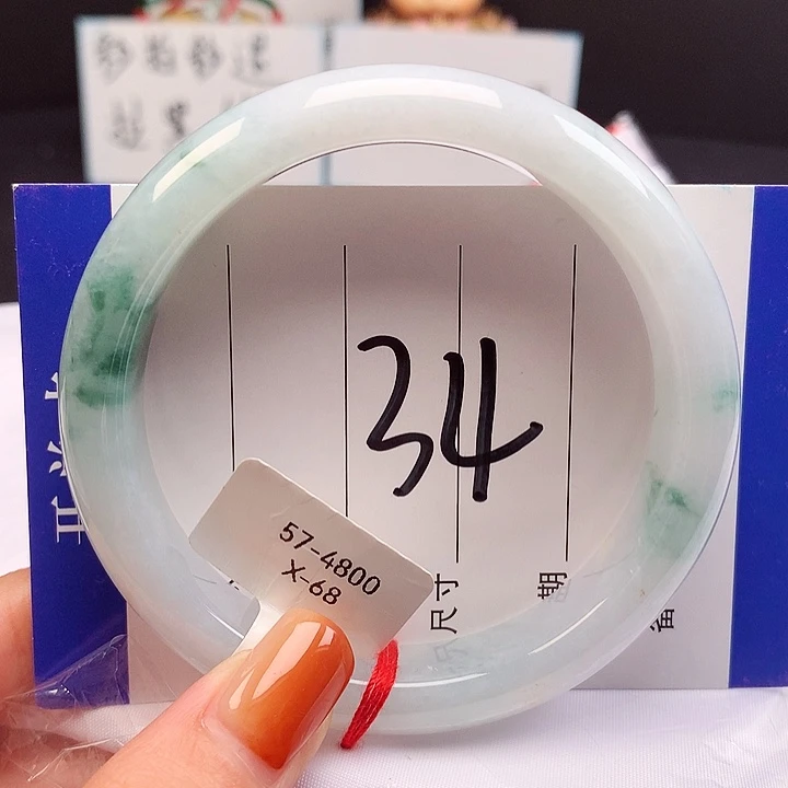 翡翠未镶嵌手镯天然翡翠A货 57圈