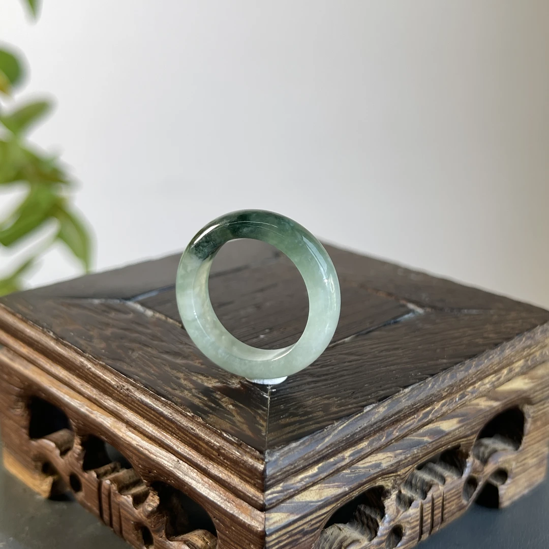 JCW19-34 天然缅甸A货翡翠 翡翠戒圈20#