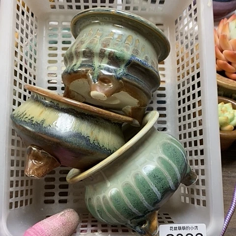 紫砂花盆092微瑕品口径7到8左右