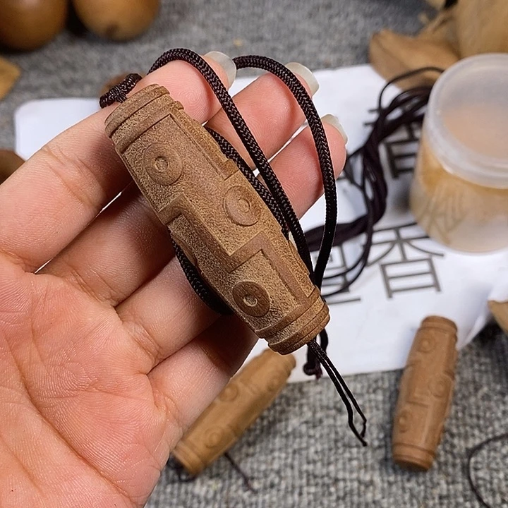 檀香木手串/手链老山檀香黑肉大天珠吊坠