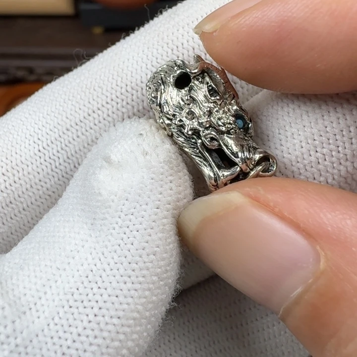 铜合金文玩配饰龙头三通