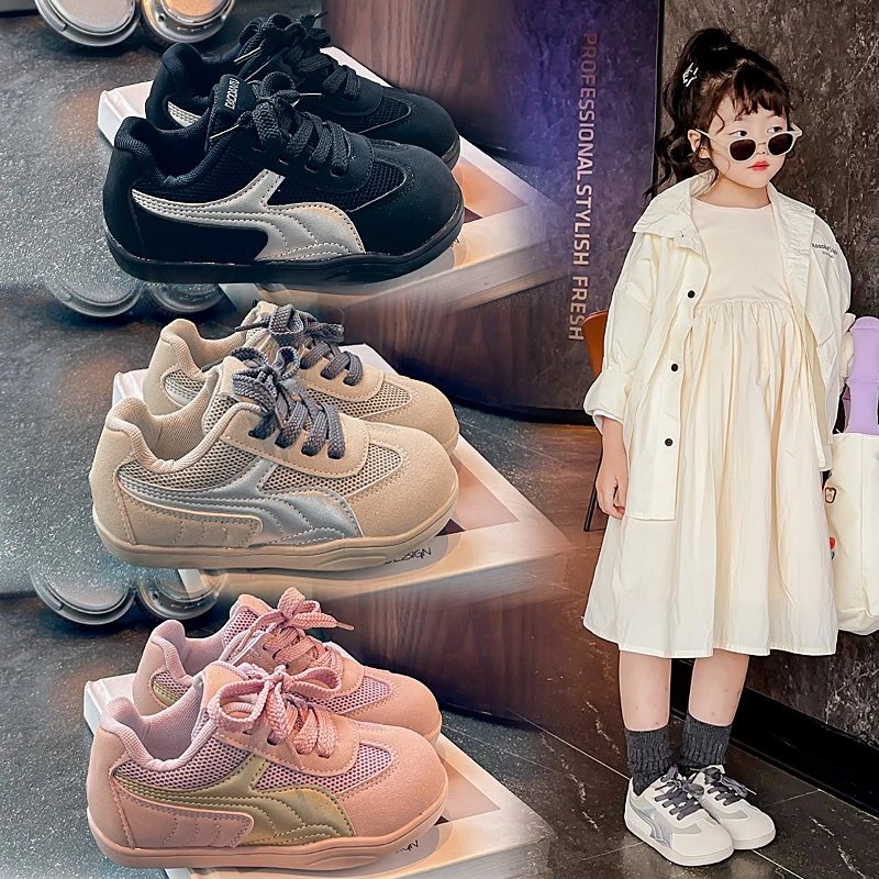 ABC 女童低帮2025年春秋新款中大童网面学生时尚百搭洋气德训鞋潮