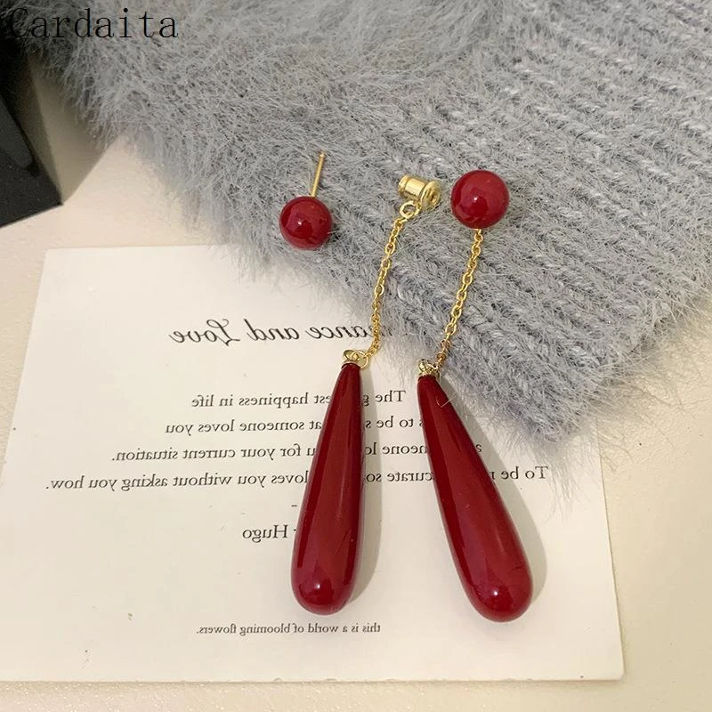 黄铜锆石耳饰 复古法式百搭气质耳饰时尚小众个性简约港风优雅少