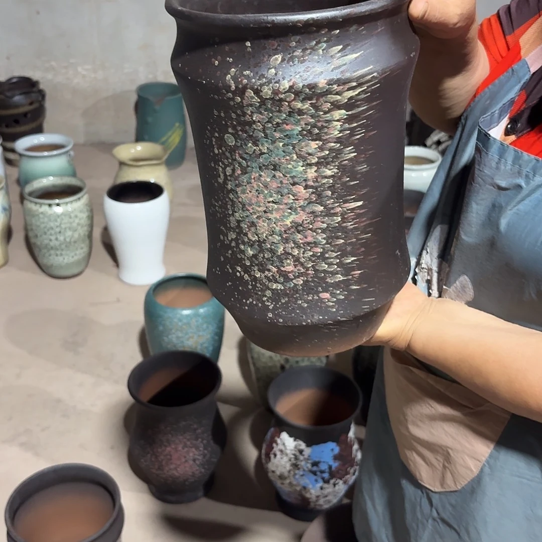 花盆紫砂口20高32