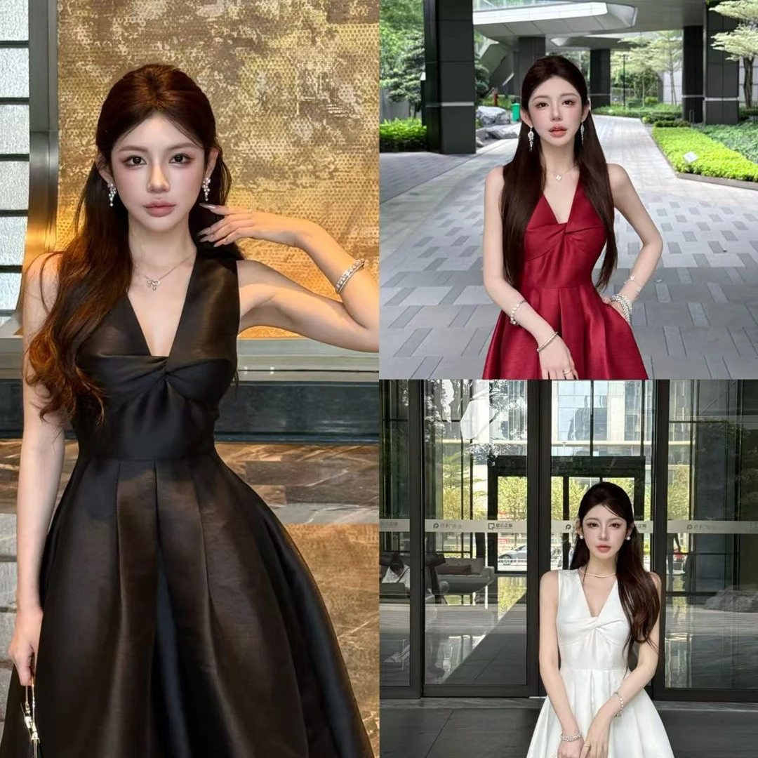 粉红PINK丨“黄金比例”设计感小众V领显瘦收腰夏季LWJ25B2Q1185