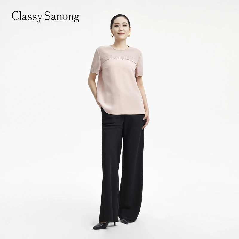 Classy Sanong精致优雅拼接短袖上衣