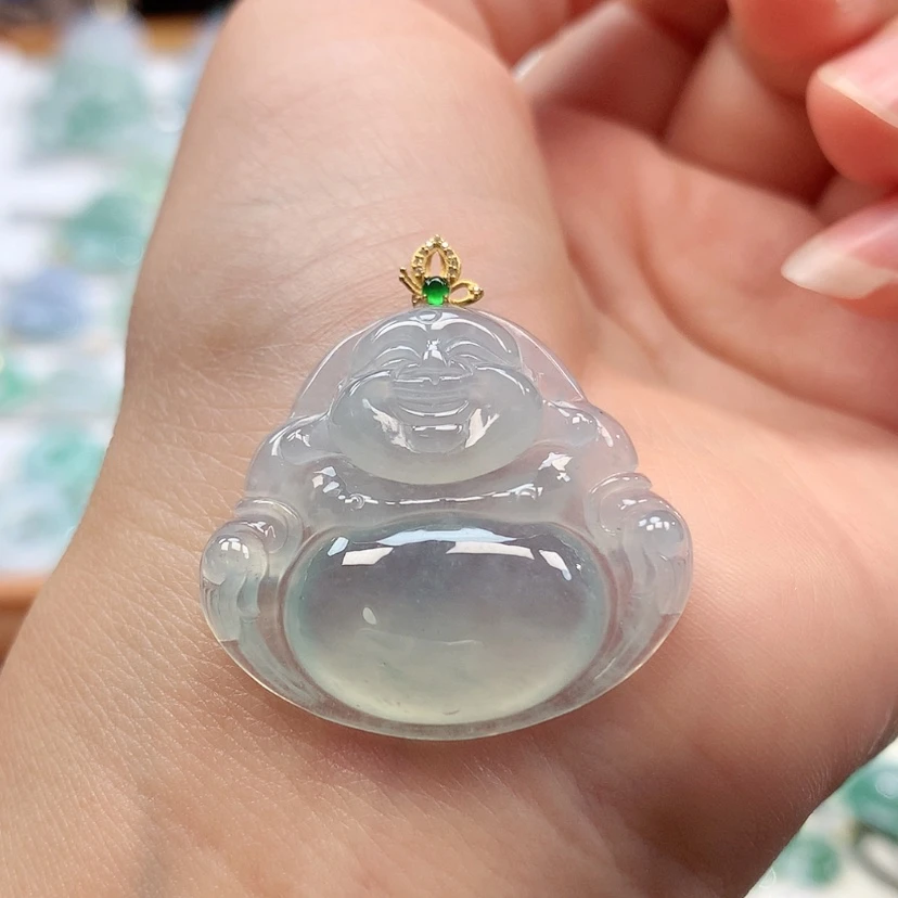 【闪购商品】翡翠18K金镶嵌吊坠(赠链)