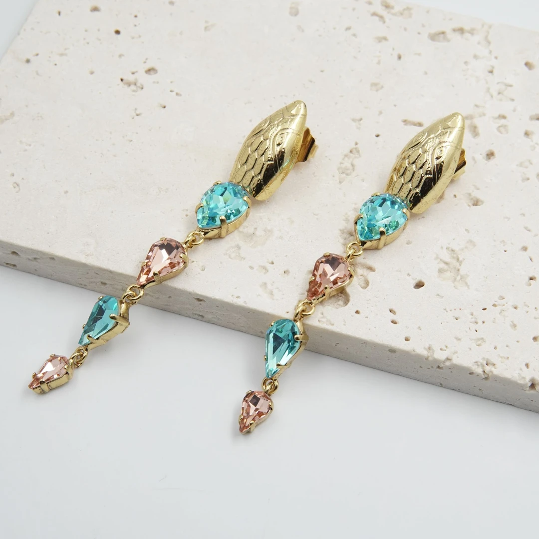 铜合金耳饰 翡冷翠耳钉 佛罗伦萨扫肩耳钉K410