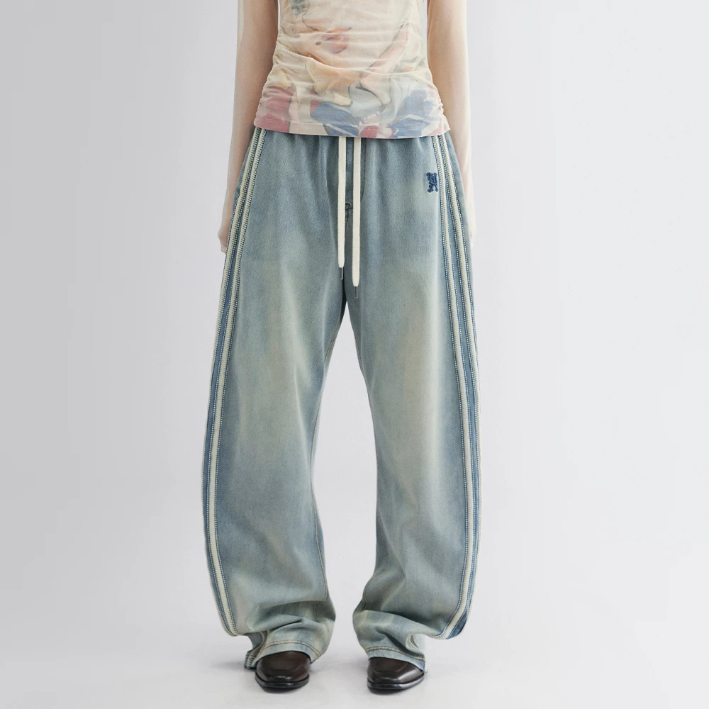 UOOYAA/乌丫2025秋季新款牛仔弯刀运动裤UY25344N237132