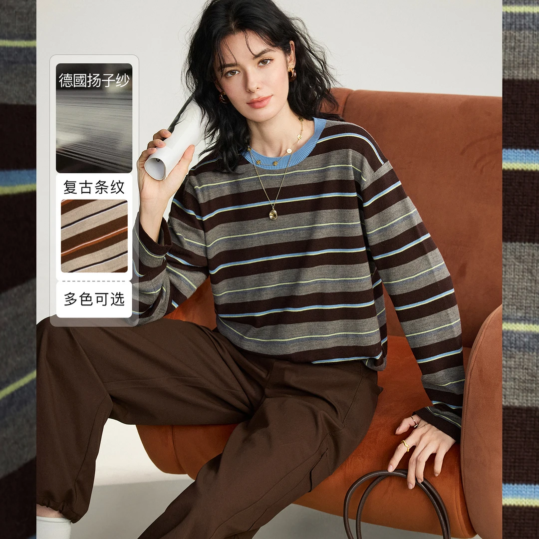 NAGUAGU/南瓜谷【线性哲学】高细支扬子纱女装针织衫FX4ZS0224-A
