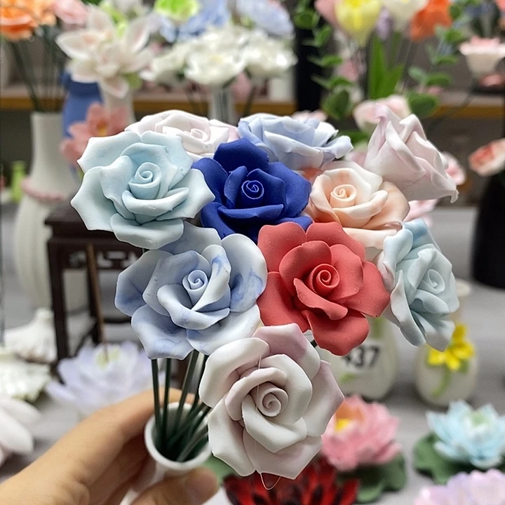 陶瓷陶瓷材料10朵素烧