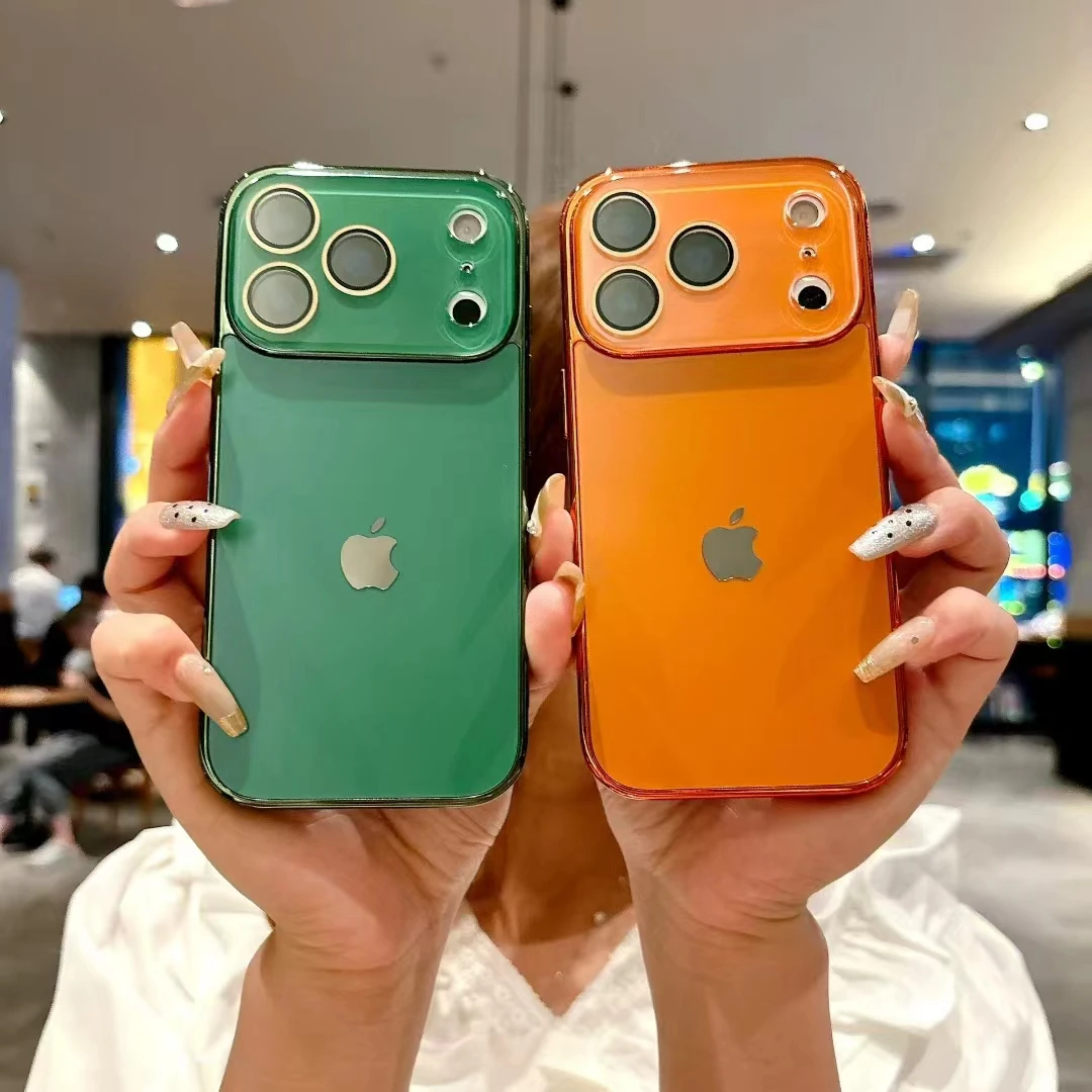 [AG微砂护镜电镀壳]适用苹果17/16/15/14/13/12/11亲肤微砂护镜壳