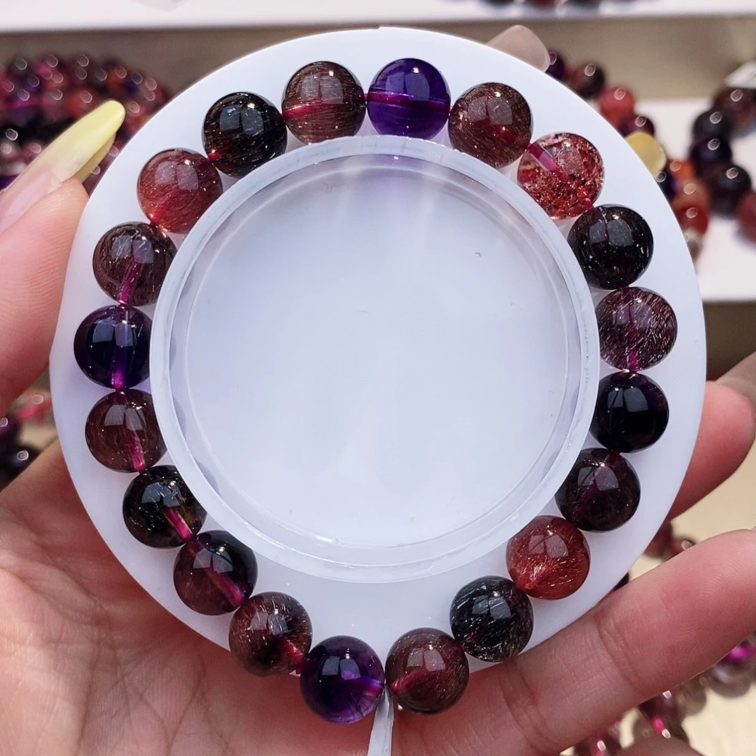 水晶手链未镶嵌黑加仑超七9+