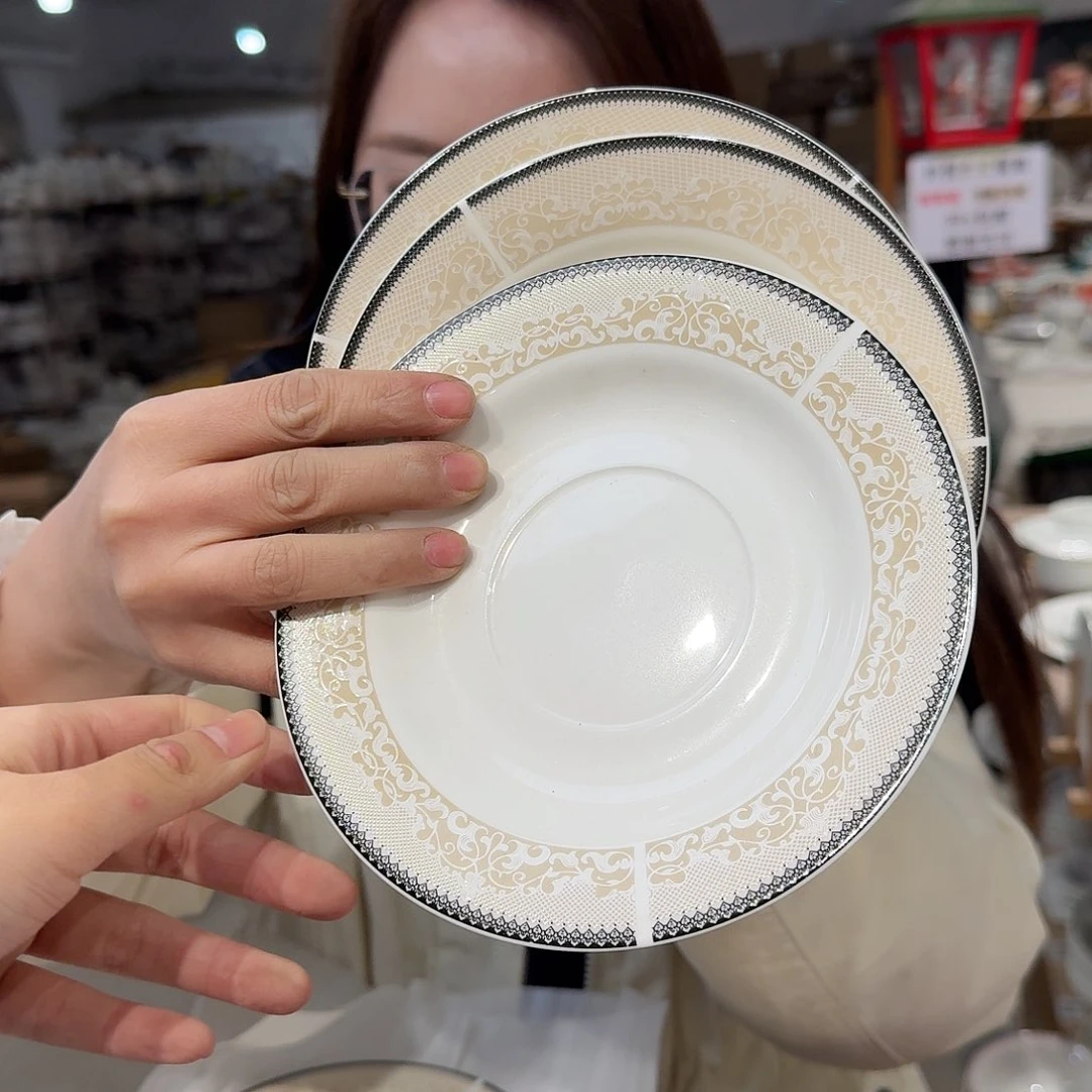 瓷骨瓷6.5英寸味碟16cm六个实用外贸骨瓷