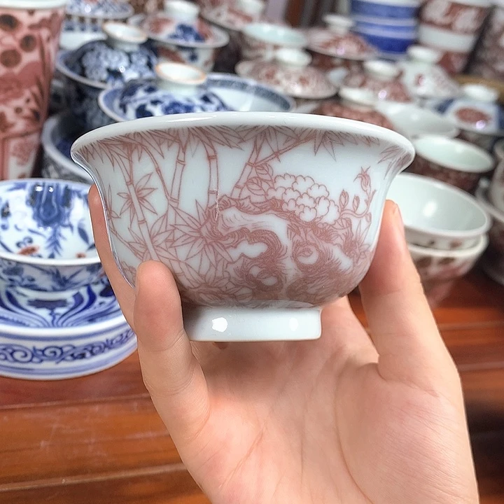 杯空谷元坊原矿釉里红