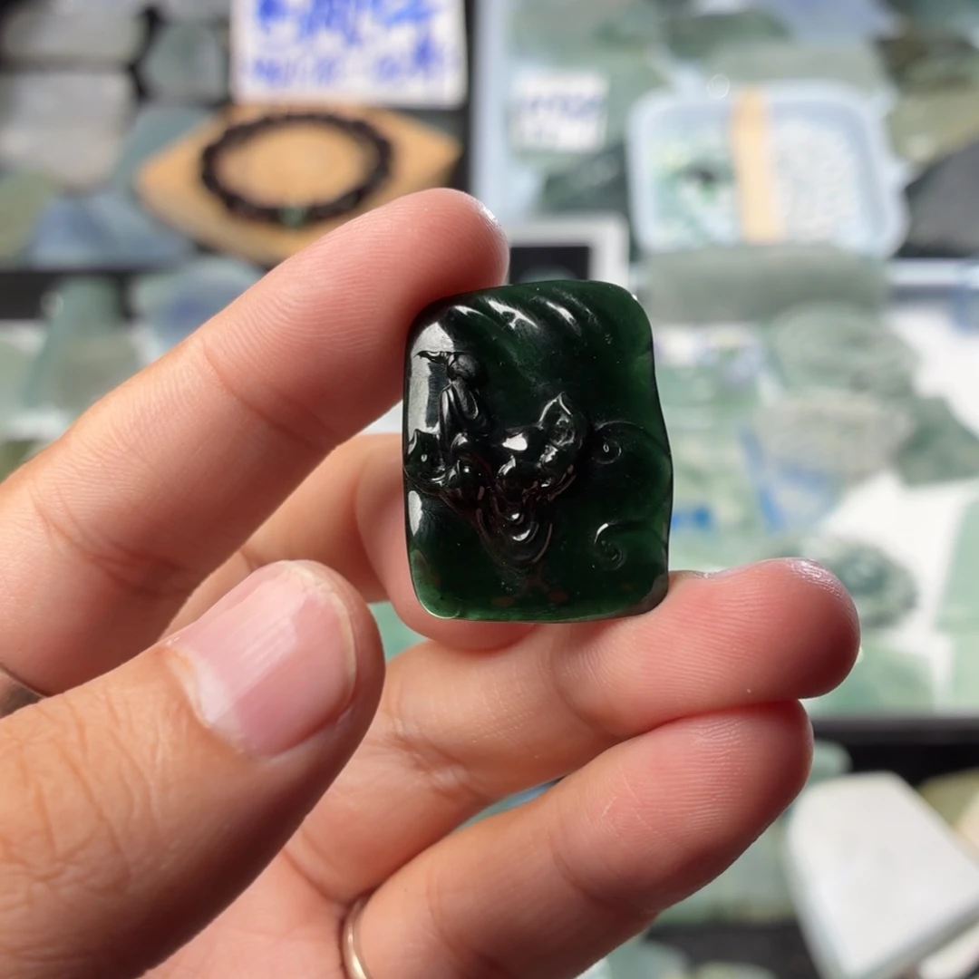 未镶嵌定制翡翠天然缅甸翡翠a货墨翠手工悟道
