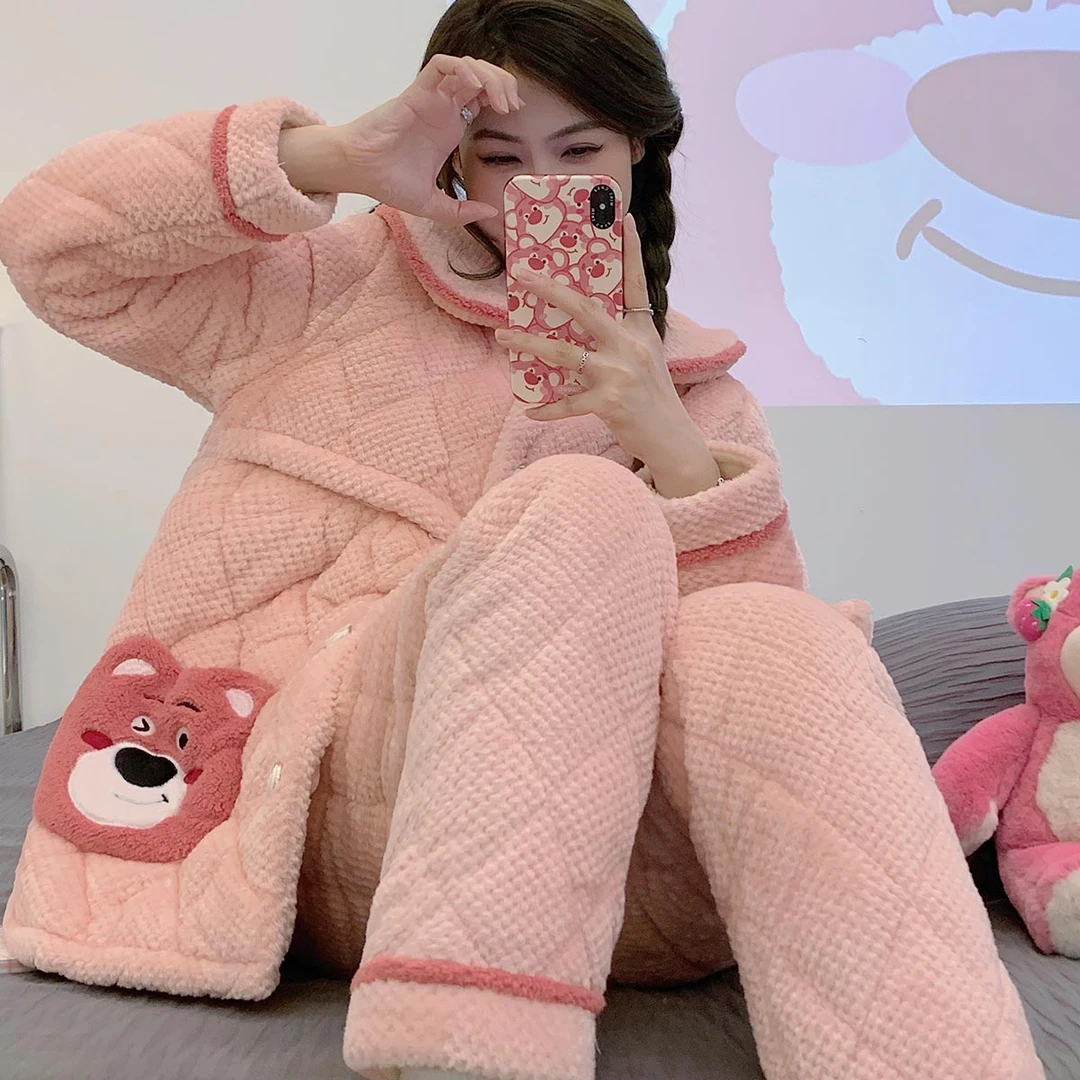 【三层夹棉】月子服产后保暖冬天孕妇睡衣女哺乳喂奶产妇加厚家居服