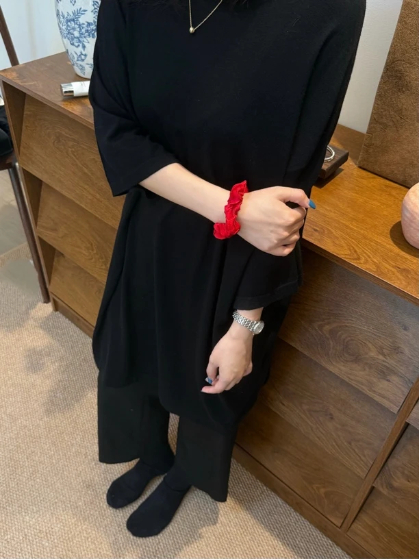 80支澳毛针织圆领T恤女