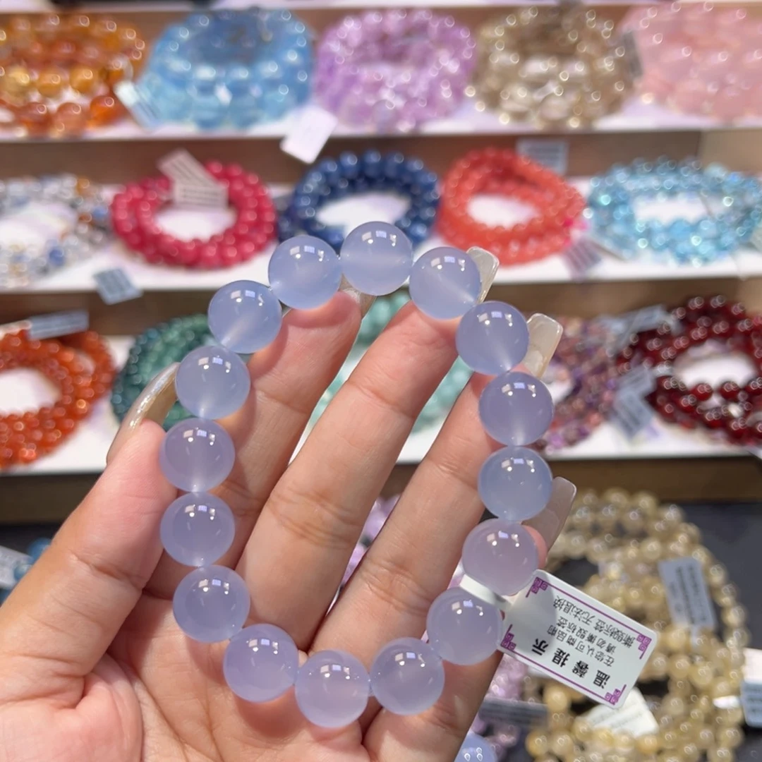 *****玉髓未镶嵌手饰天花板冰种蓝玉髓13.3mm