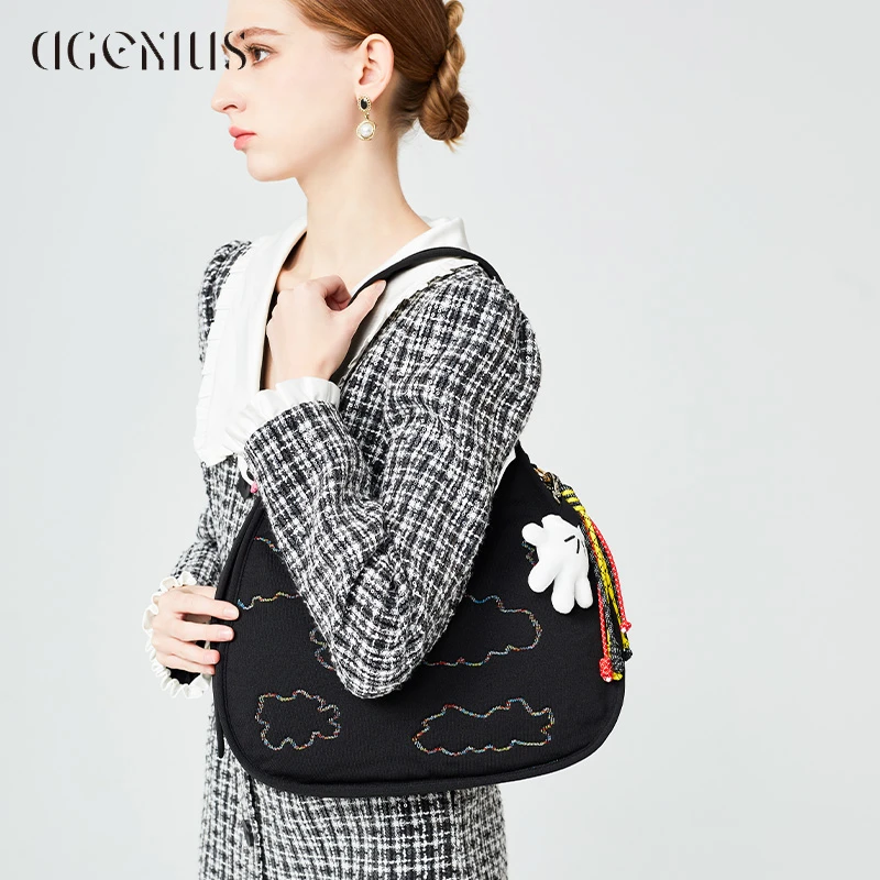 DGENIUS原创立体编织包包女通勤质感小众设计饺子包百搭单肩女包