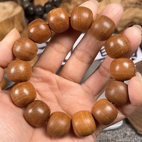 檀香木手串/手链老山檀香黑肉横纹15/16老型珠
