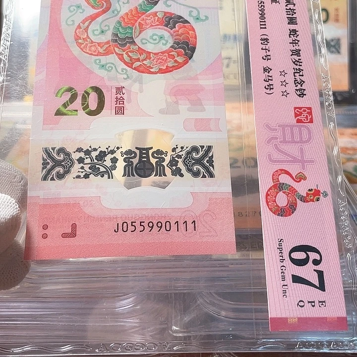 塑料055990111 蛇年生肖钞