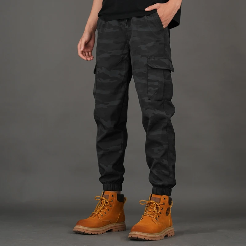 户外百搭工装裤男士多口袋迷彩休闲裤男款裤子宽松秋冬速干裤子男