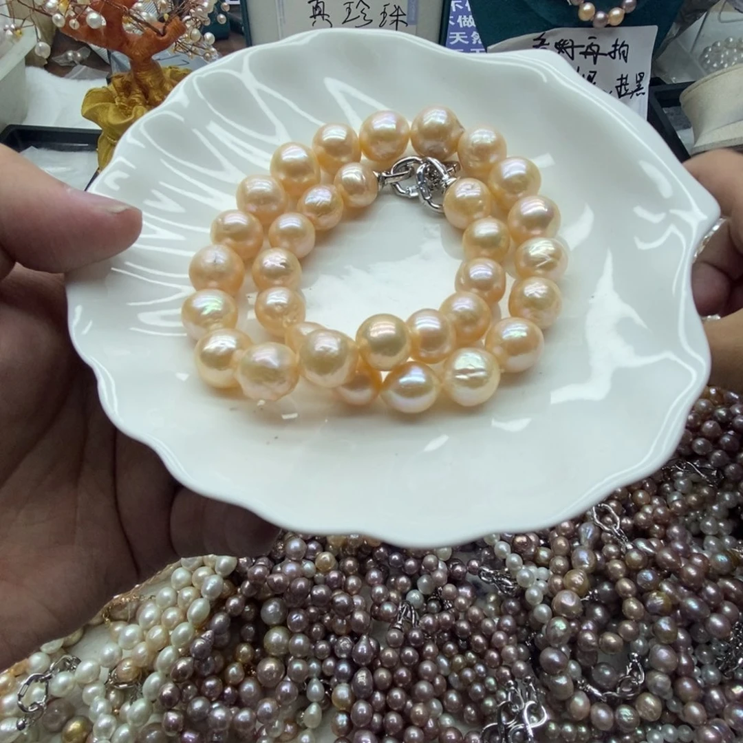 银S925镶嵌淡水珍珠天然淡水珍珠无人工干预