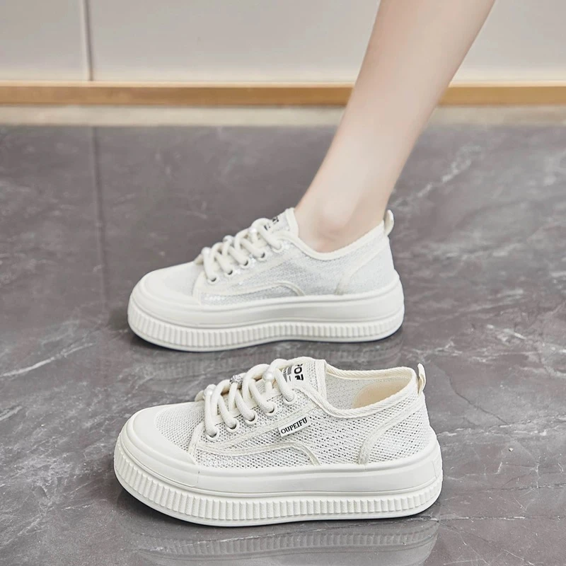 春夏新款女生学生休闲百搭网面小白鞋板鞋XFF70