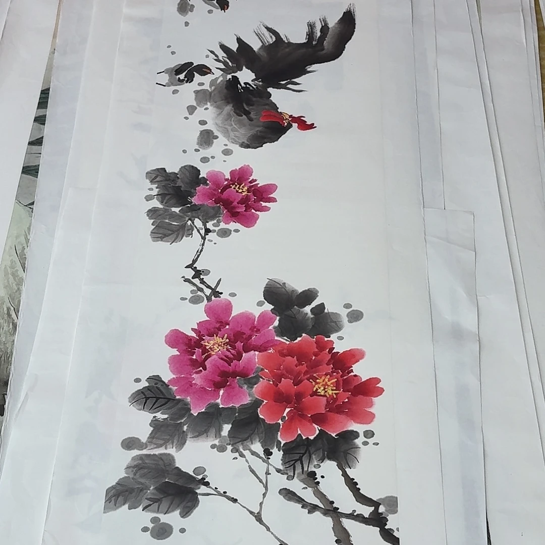 国画四尺对开手绘作品